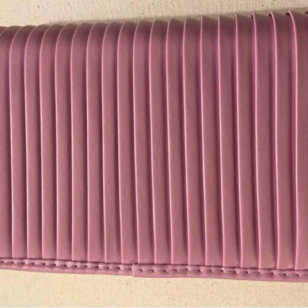 Bebe Pink Nadine Pleats Flap Crossbody Bag with Gold Logo - Picture 2 of 5
